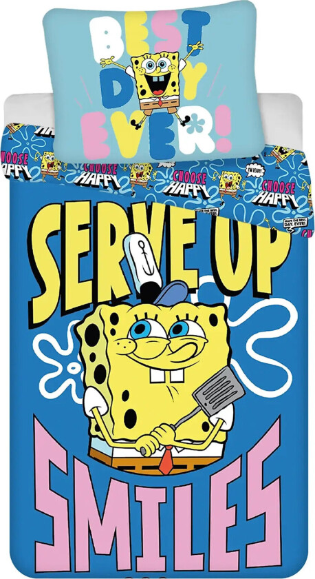 Bed Linen Sponge Bob 1001 -140X200, 60X63 Cm - Blue - 140X200.60X63CM