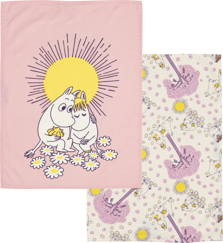 Moomin Kjøkkenhåndkle 50x70 Cm Sweethearts - Kjøkkenhåndklær Bomull Rosa - 1082550
