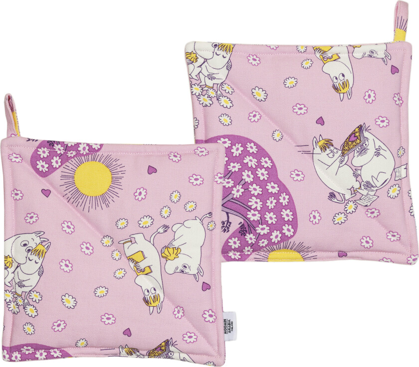 Moomin Grytevott 22x22 Cm 2-pk Sweethearts - Grytekluter & Grytevotter Bomull Rosa - 1082544