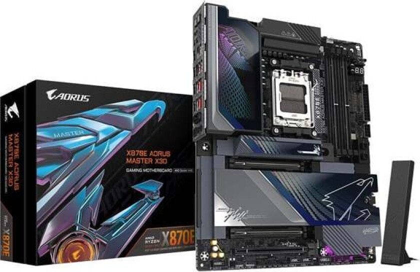 X870E AORUS MASTER X3D Hovedkort - AMD X870E - AMD AM5 socket - DDR5 RAM - ATX
