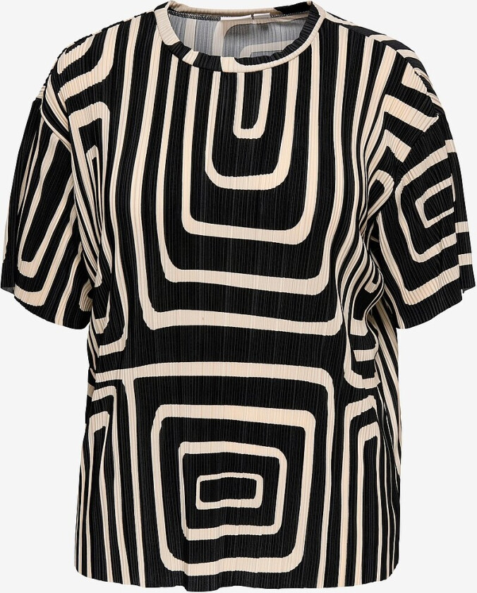 Topp carRavenna S/S Plisse - Svart