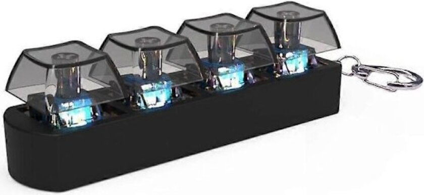 4Keys Tastatur Taster Fidget Leke Stress Relief Diy Taster Leke Tastatur Taster Fingerknapp Fidget Finger Taster B Svart