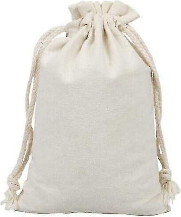 Bilde av 20 små stoffposer, bomullspose, linpose til smykker, stoffpose med snor, gavepose 13 x 18 cm