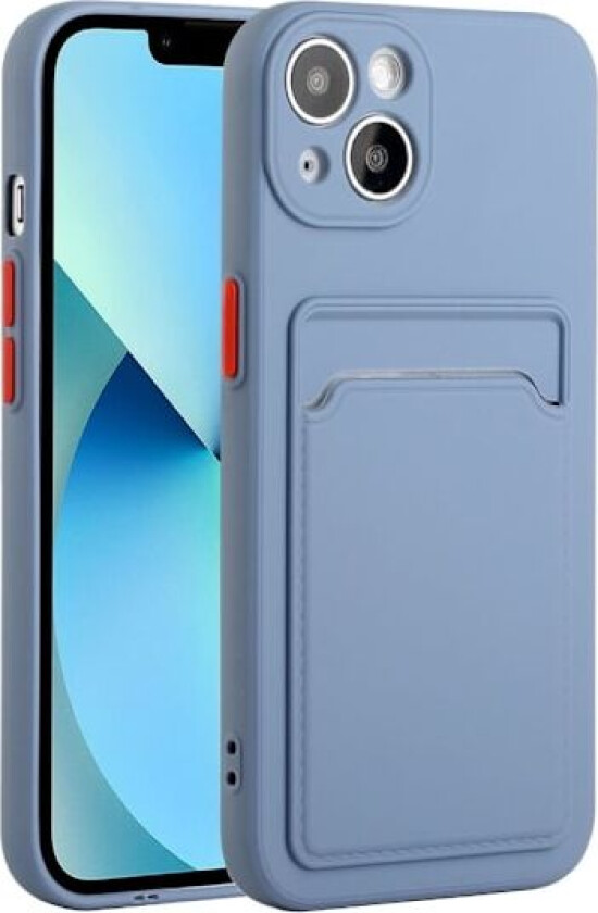 Deksel med Kortholder til iPhone 13 Mini - Blå