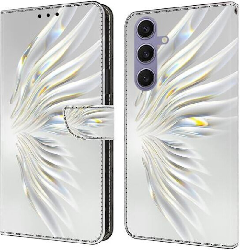 Samsung Galaxy S25+ lommebokveske med mønstermønster, stativ, flip-telefondeksel i lær - Krystallvinger