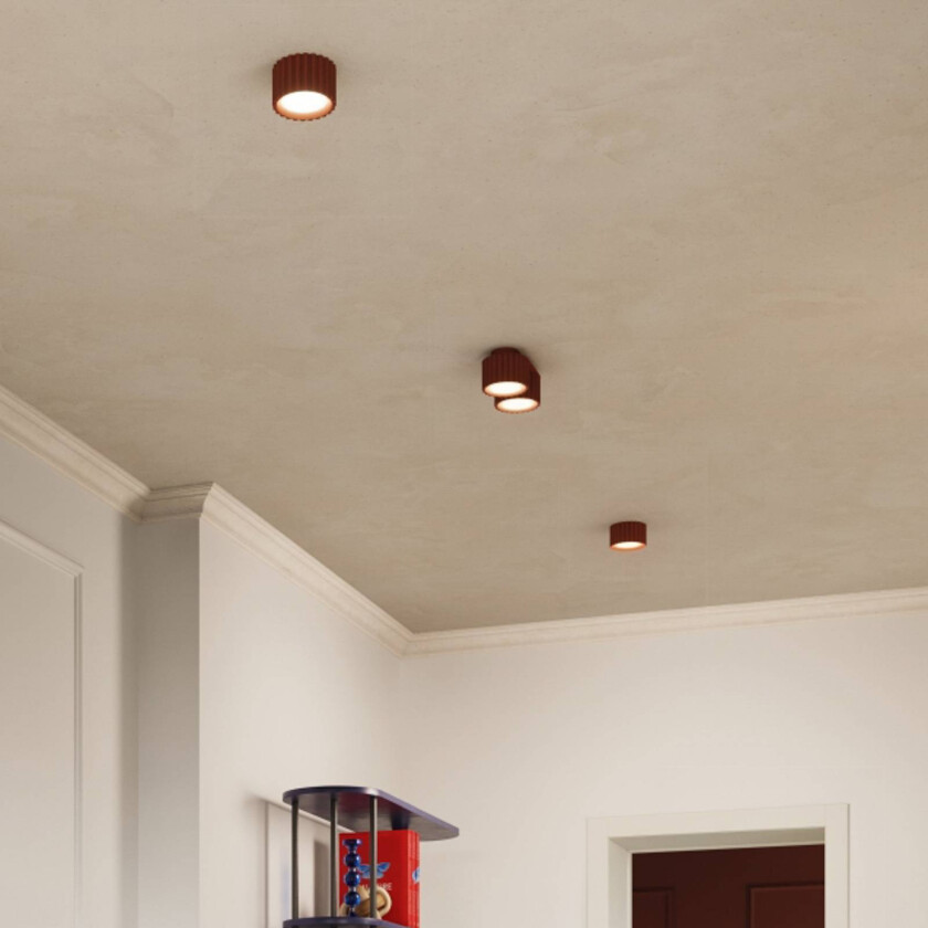 Taklampe RIBLA, oker, Ø 10 cm, metall, GX53