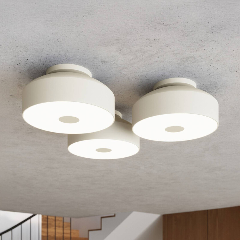 Taklampe CLARO, beige, Ø 30 cm, metall, 4 x E27