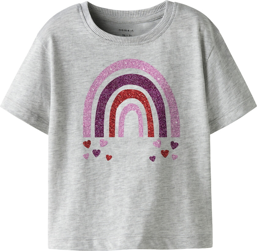 T-skjorte - NmfBelina - Light Grey Melange - - 4 år (104) - T-skjorte