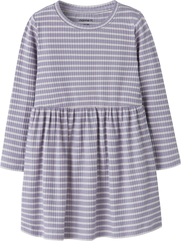 Kjole - NmfVemma - Lavender Grå/Lilac Marble Stripe - - 3 år (98) - Kjole