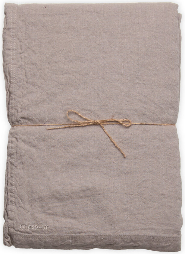 Table Cloth Linen Blend White 145X250 - Grey - 145X250CM