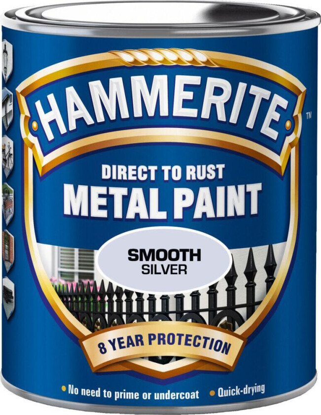 Direct to Rust Metal Paint Smooth Silver 250ml
