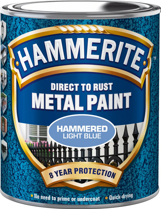 Direct to Rust Metal Paint Hammered Light Blue 750ml