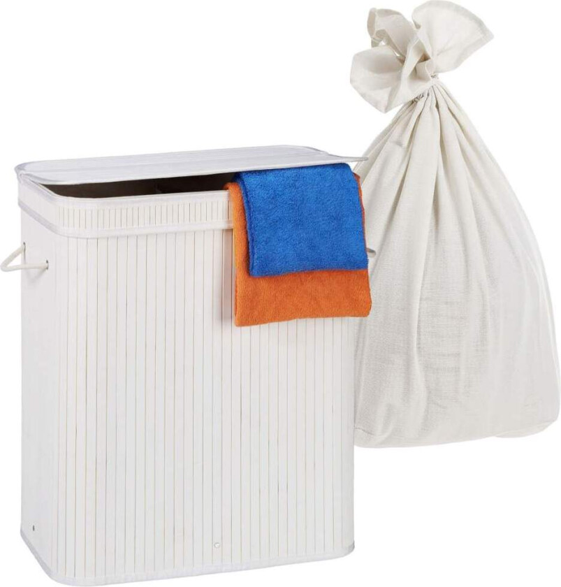 Bambus skittentøyskurv – 3 rom, sammenleggbar sorterer