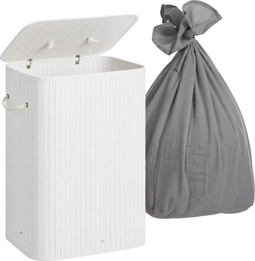 Bambus skittentøyskurv – 2 rom, sammenleggbar design