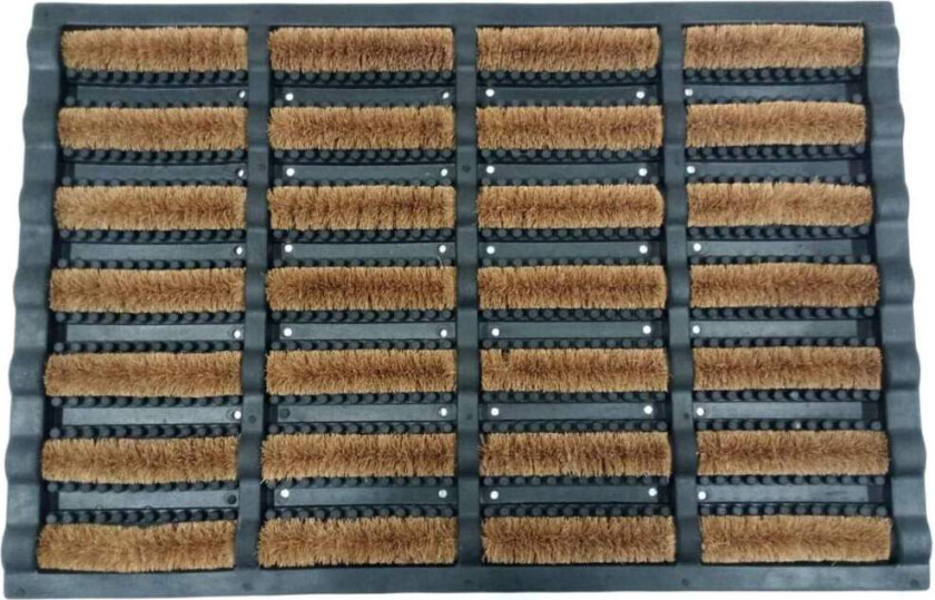 Dørmatte i gummi av kokosfiber 60x40 – værbestandig, smussfangende