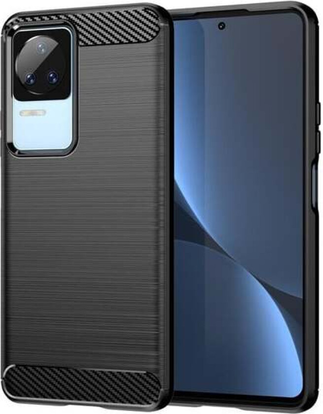 Carbon Case for Xiaomi Poco F4 5G Flexible Silicone Carbon Cover Black