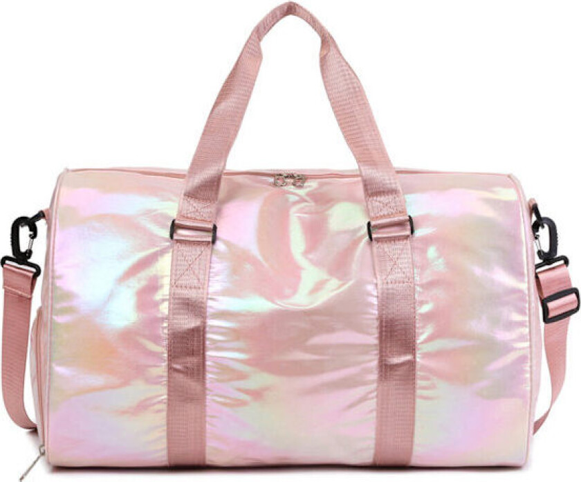 ING Vanntett sportsbag med skoskap for kvinner - Dansesekk for barn - Weekendbag for kvinner - Egnet for sport og reise - 48*26*39 cm (Rosa)
