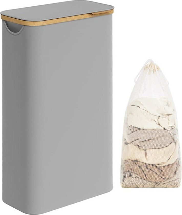 Skittentøyskurv, Sammenleggbar, Avtakbar tøysekk, Bambushåndtak