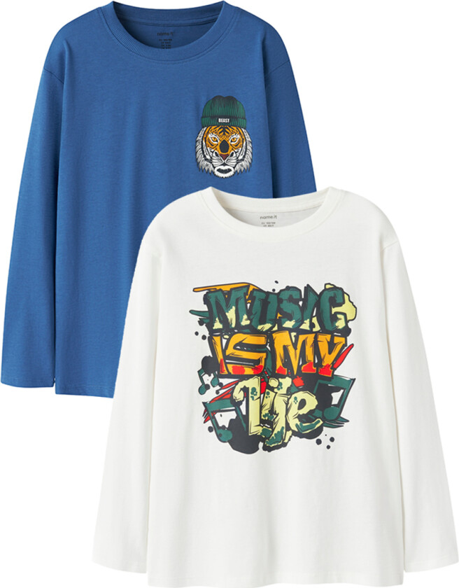 Genser - NkmVeldo - 2-pack - Cloud Danser/Delft - - 7-8 år (122-128) - Genser