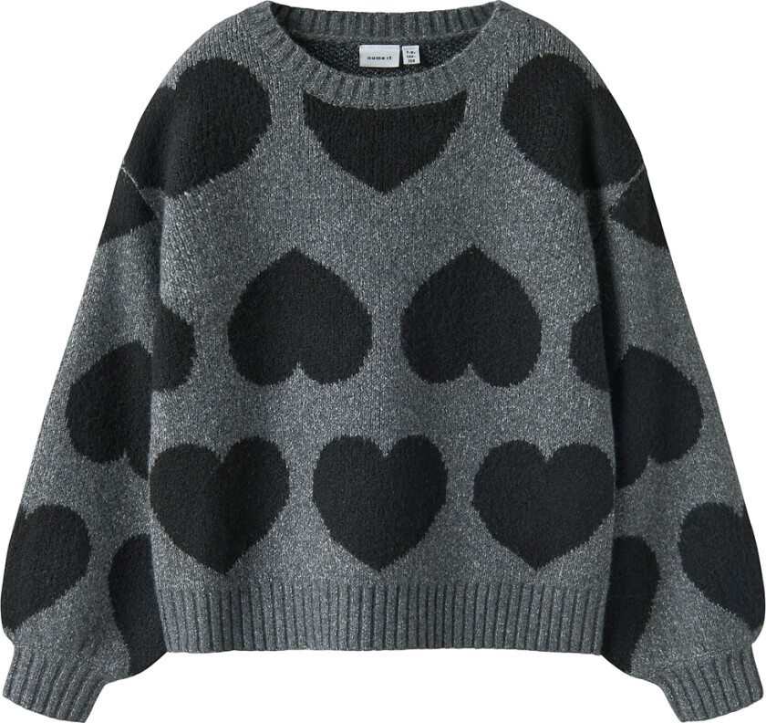 Bilde av Genser - Strikk - NkfBrena - Dark Grey Melange - - 6 år (116) - Genser