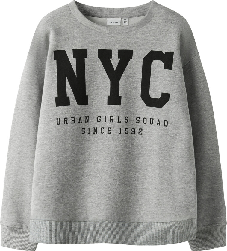 Collegegenser - NkfBelisso - Grey Melange - - 6 år (116) - Collegegenser