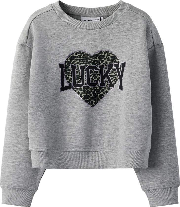 Collegegenser - NkfBima - Grey Melange - - 6 år (116) - Collegegenser