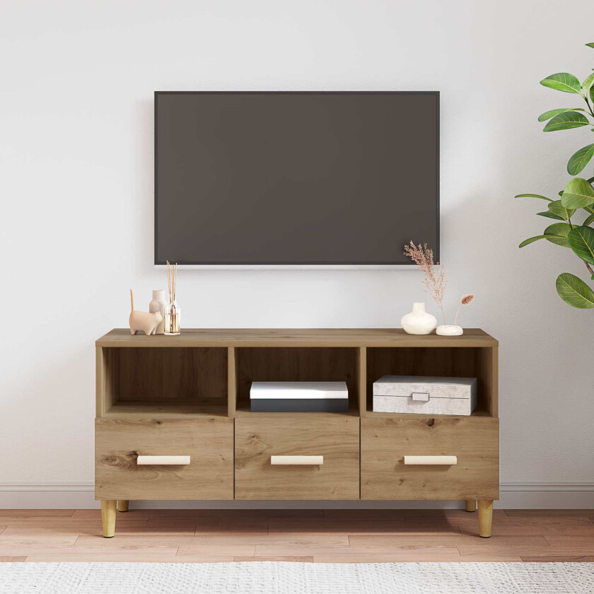 TV-skap Kunstnerisk Eik 102 x 35,5 x 50 cm Konstruert tre