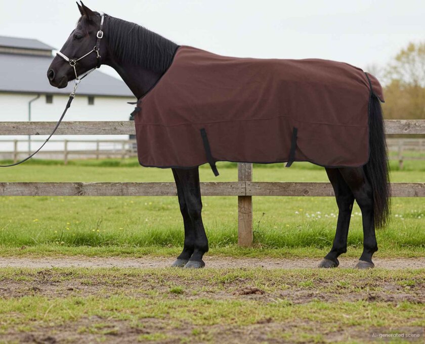 Hestepledd Helt mørk brun Polyester