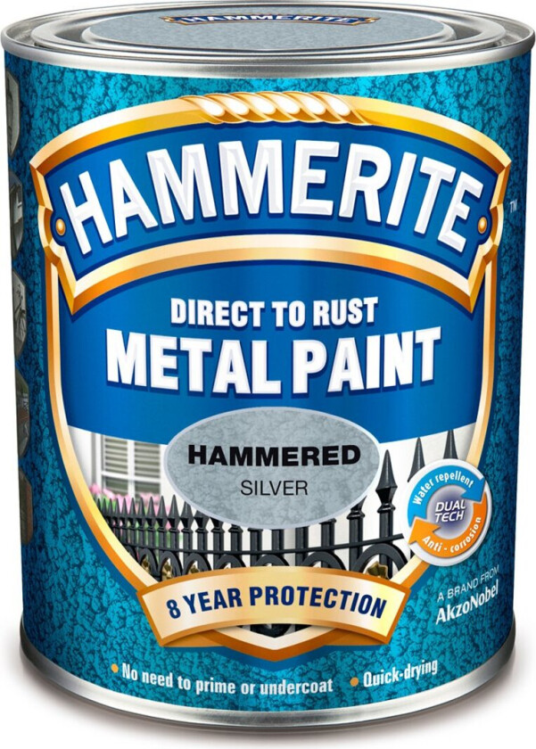 Bilde av Direct to Rust Metal Paint Hammered Silver 250ml