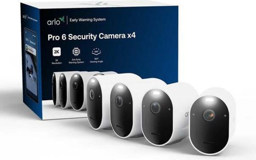 Pro 6 2K+ overvåkningskamera, 4-pakning