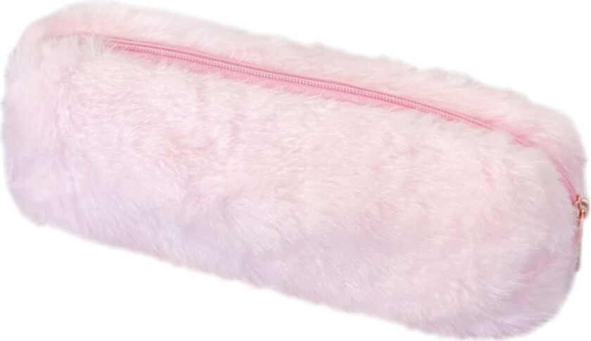 Plysj pennal, fluffy pennal for jenter, myk pennal, plysj fuzzy pennal, fluffy sminkepung, søt pennal (rosa)