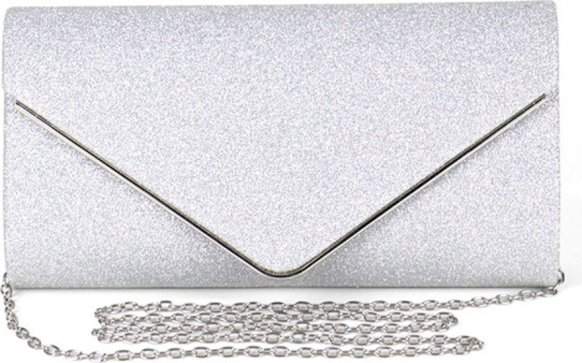 Clutcher for kvinner, Clutch, Elegant kveldveske med paljetter for kvinner, Kveld Clutch Veske Konvolutt Kjede Skulderveske-sølv