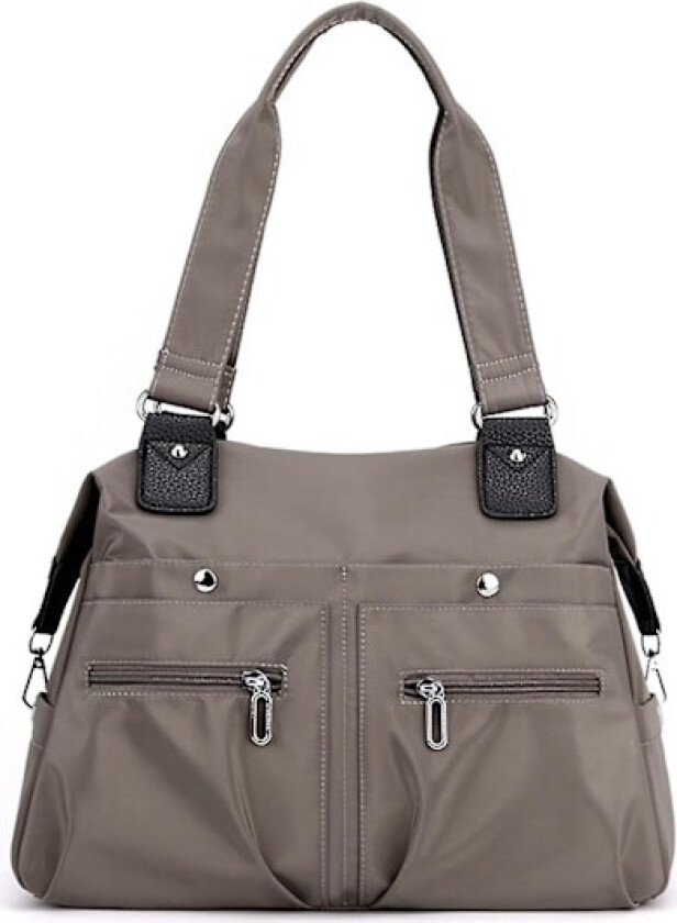 Vanntett, stor kapasitet, nylon skulderveske med flere lommer, praktisk tote bag med lommer og rom for kvinner