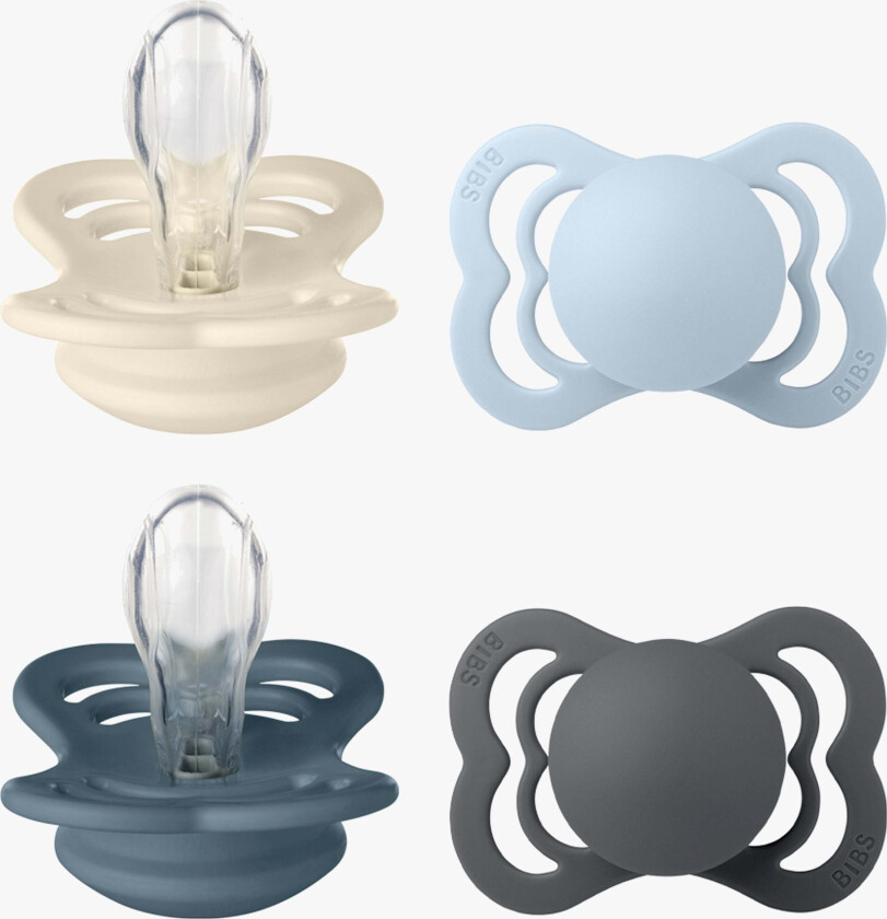 Supreme Smokk 4-Pakk Silikon Str. 1, Ivory/Baby Blue/Petrol/Iron - Smokker - Silikon