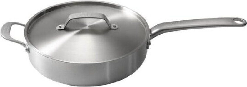 Sautépanne m/lokk 28 cm rustfritt stål