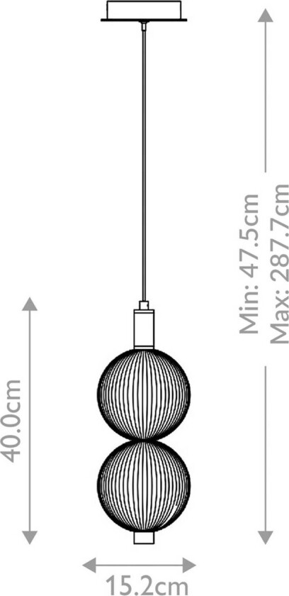 LED-hengelampe PALMAS, gull/røykgrå, Ø 15 cm, 2 lyskilder, glass