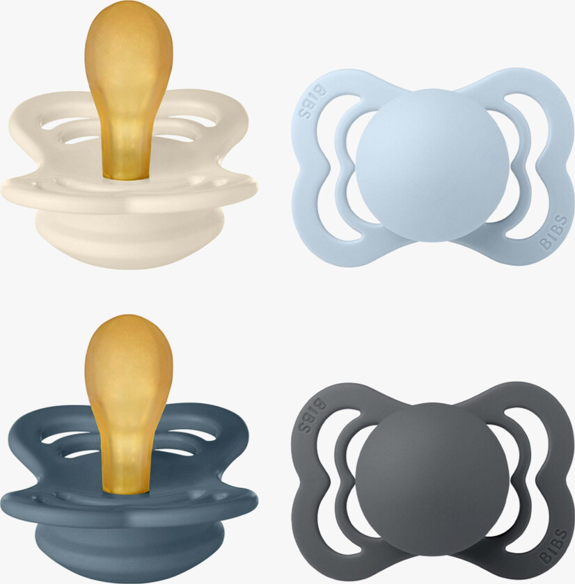 Supreme Smokk 4-Pakk Lateks Str. 1, Ivory/Baby Blue/Petrol/Iron - Smokker - Lateks