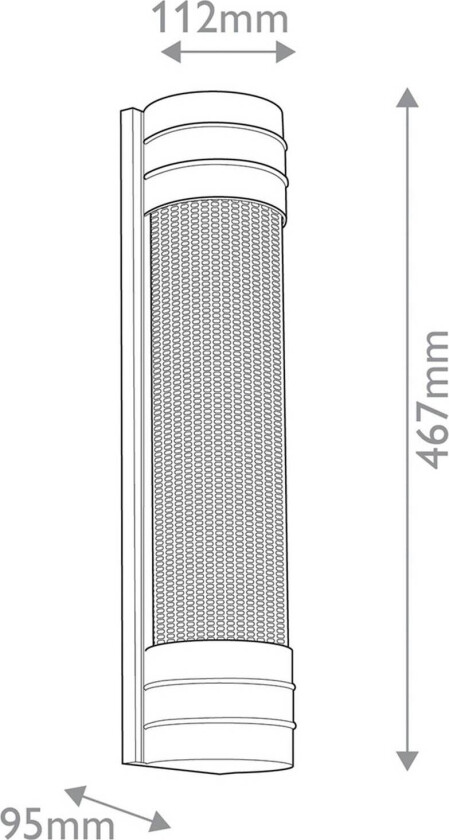 Vegglampe WILLARD, gammel messing, høyde 47 cm Metall/glass 2x E14
