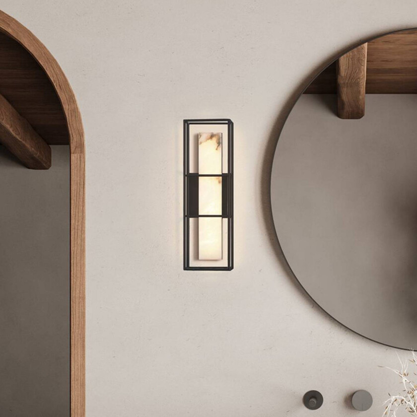 utendørs LED-vegglampe BLAKLEY svart/alabaster Høyde 41 cm IP44
