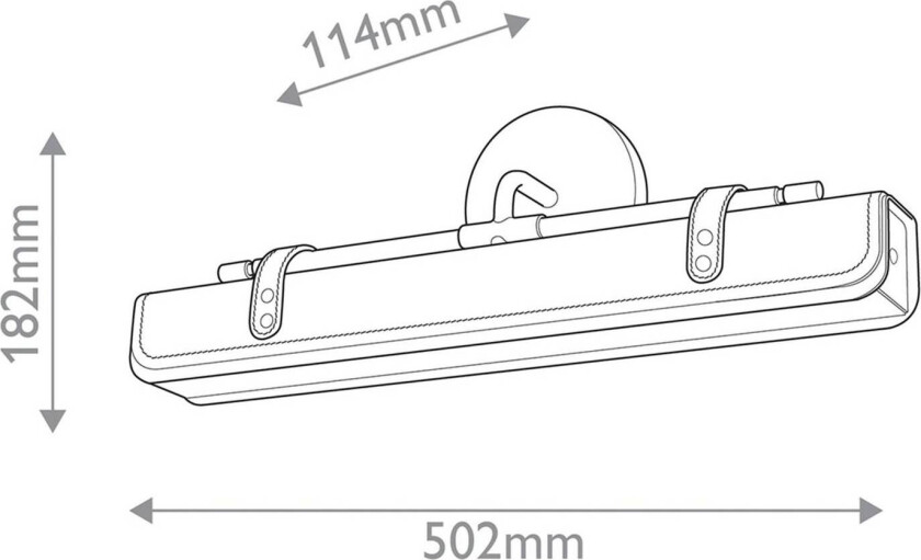 LED-vegglampe VALISE, brun/gammel messing, 50 cm, kunstlær