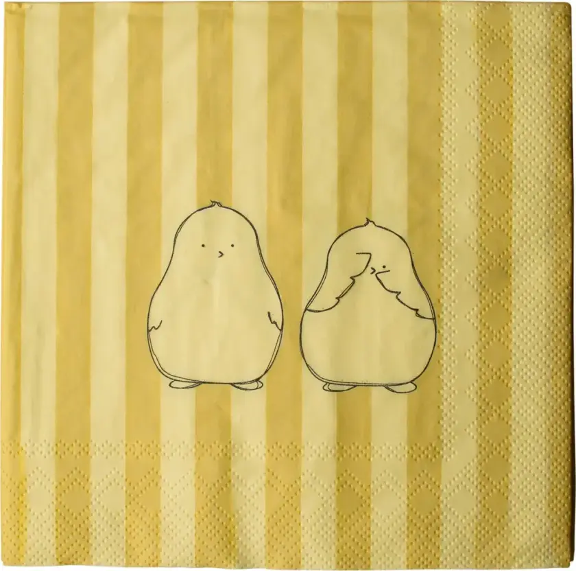 Chubby chicken stripe papirserviett 20-pakning Creme, 33x33 cm