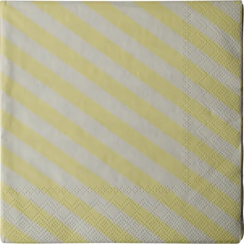 Stripe papirserviett 33x33 cm 20-pakn. Creme