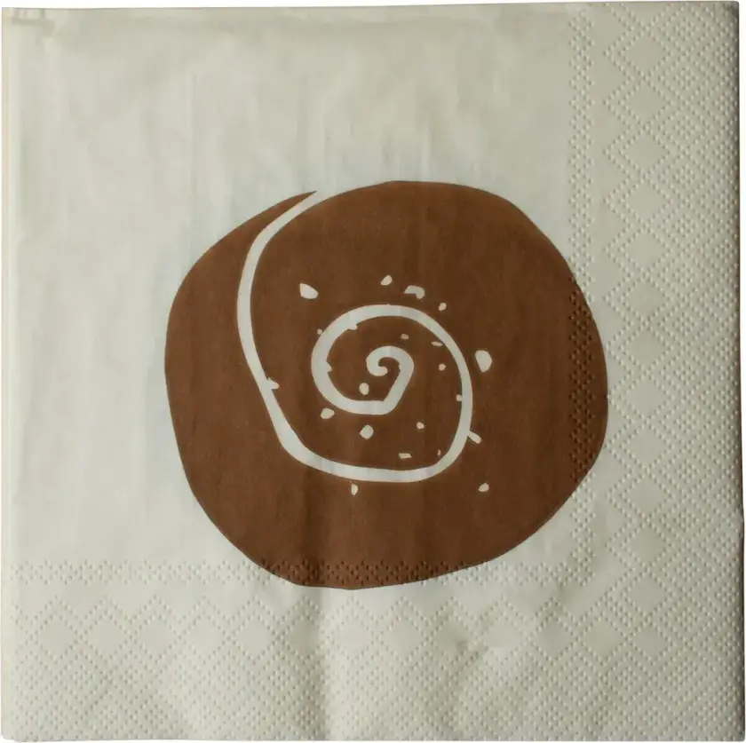 Bulle papirserviett 20-pakning Creme-Brown, 33x33 cm