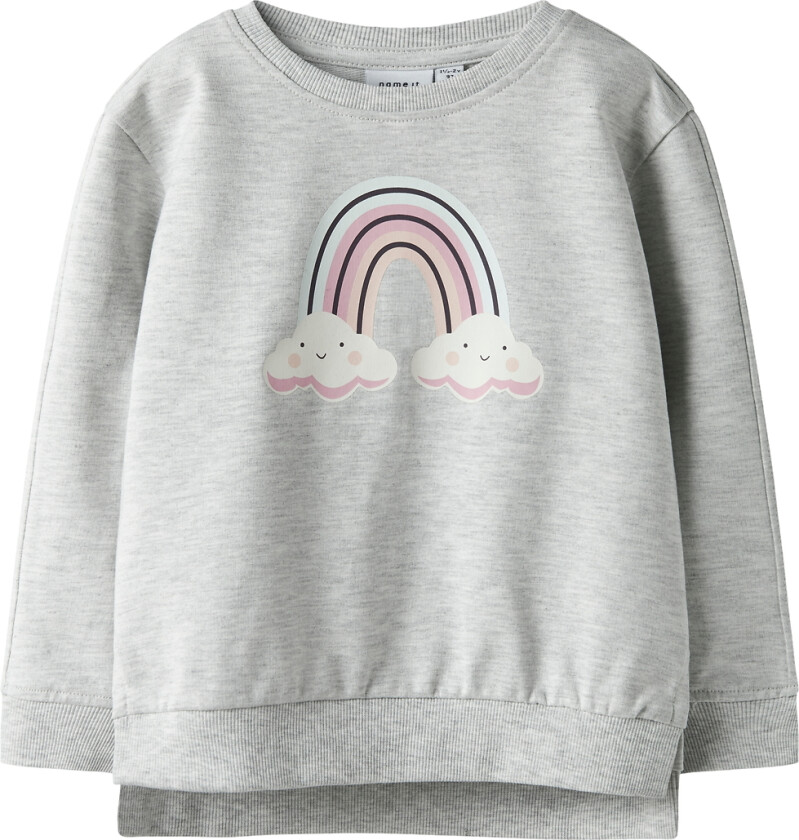 Collegegenser - NmfBissine - Light Grey Melange - - 3 år (98) - Collegegenser
