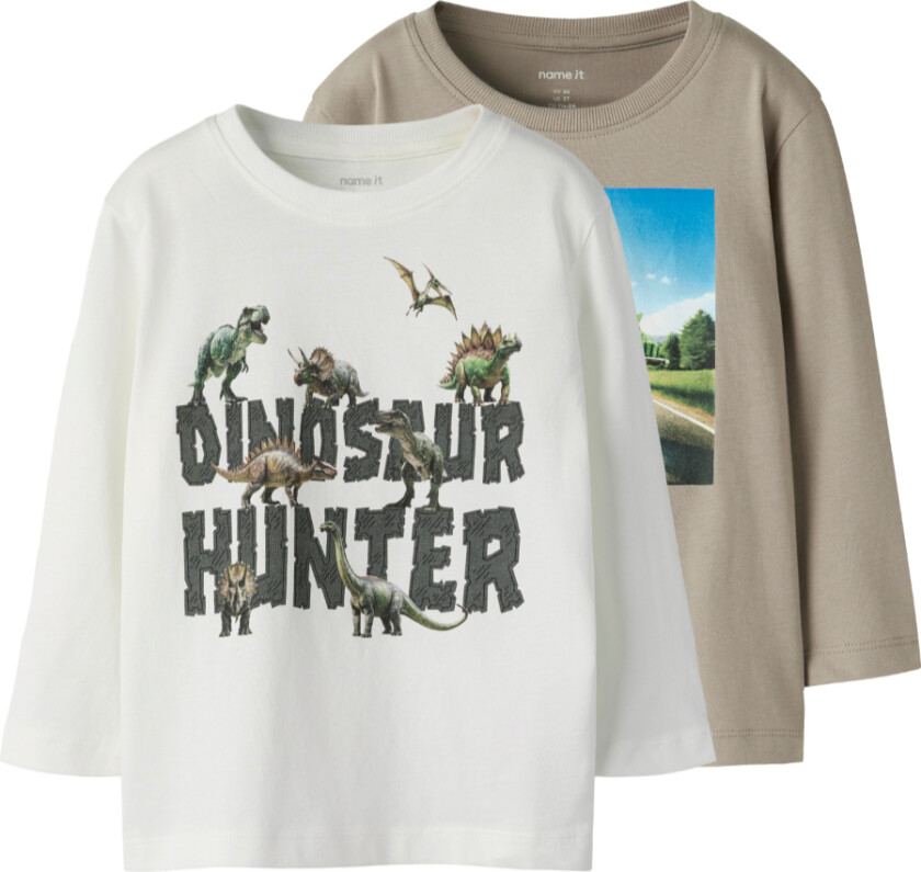 Genser - 2-pack - NmmVoto - Vintage Khaki/Cloud Danser - - 6 år (116) - Genser