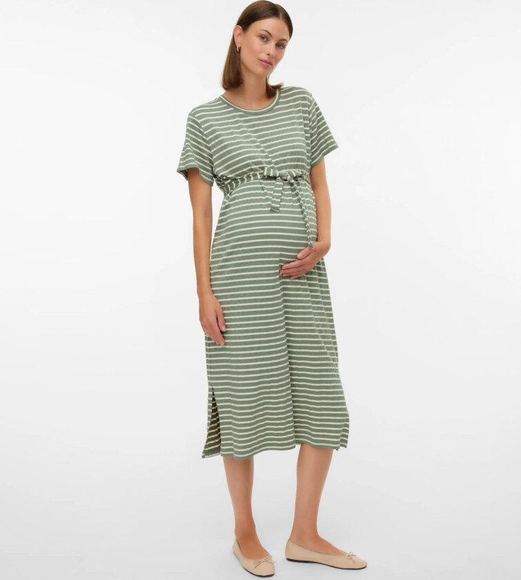 Mlamila Ss Jrs Midi Dress - Green - XS