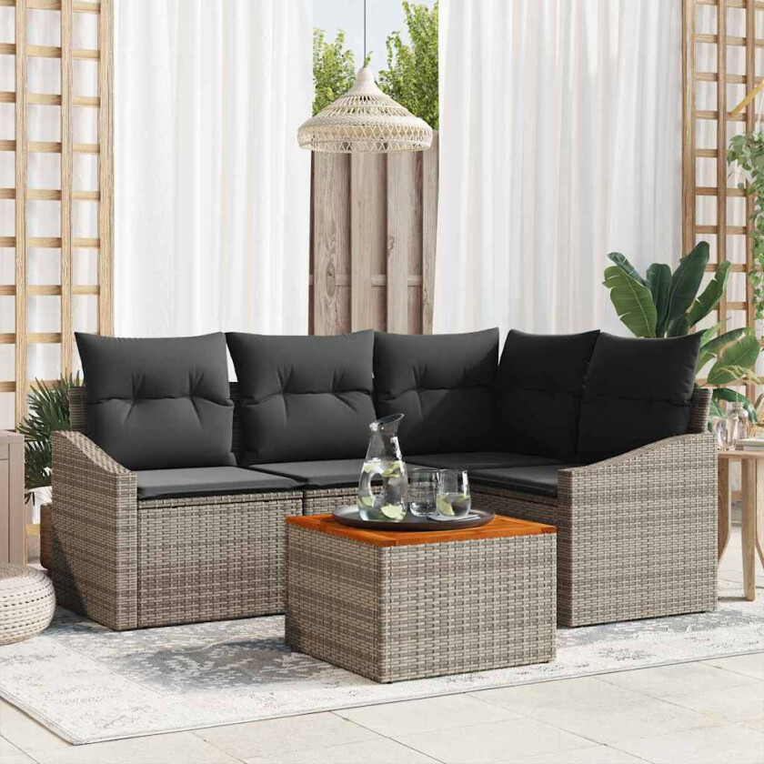 Hagesofa Set 5 pcs Grå
