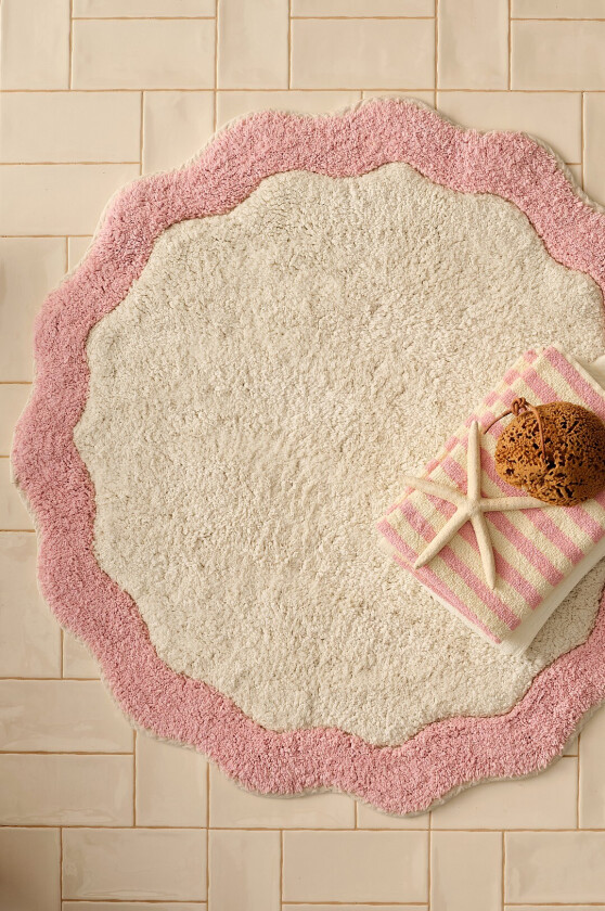 Badematte Scallop Round - Rosa