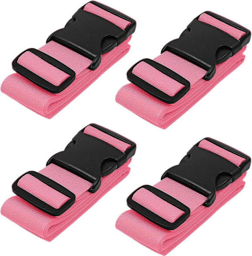 Bagasjestropper for kofferter, 4-pakning, rosa