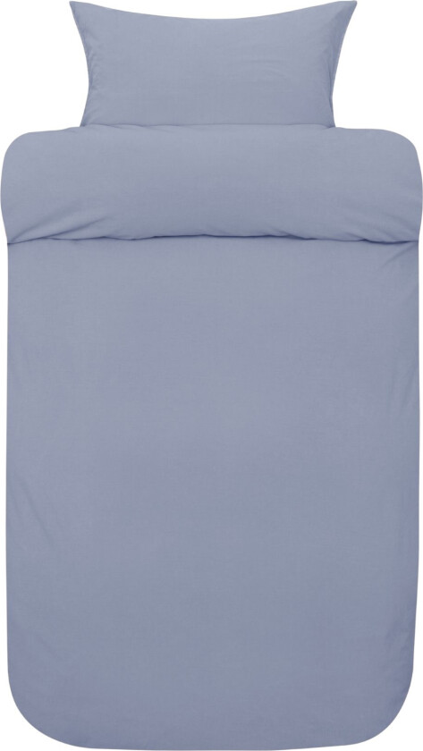 Økologisk dobbelt sengetøy 200x220 cm - 100% steinvasket bomull - Frøya denim blå - Høie of Scandinavia sengetøy